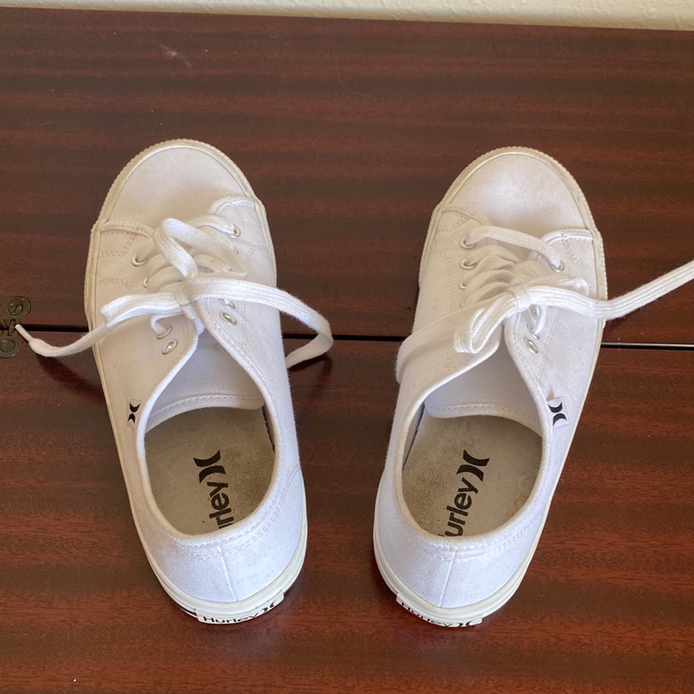 Hurley white sneakers, worn once.